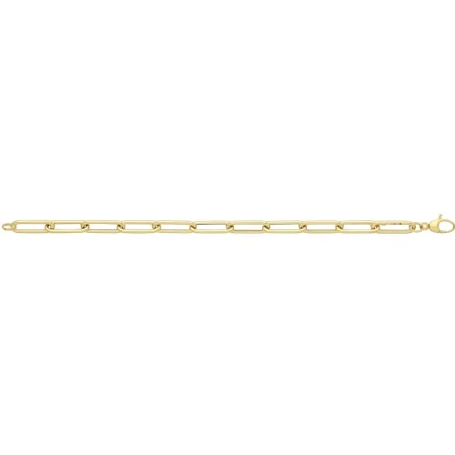 9ct Yellow Gold Ladies 7.5" Paperclip Bracelet 4.7g